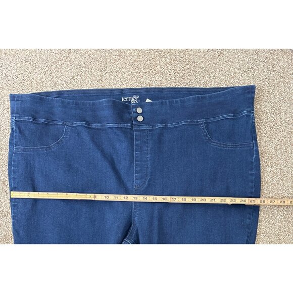 Terra & Sky Women's Plus Size 4X (28W-30W) Dark Blue Stretch Denim Jeggings - Picture 5 of 6
